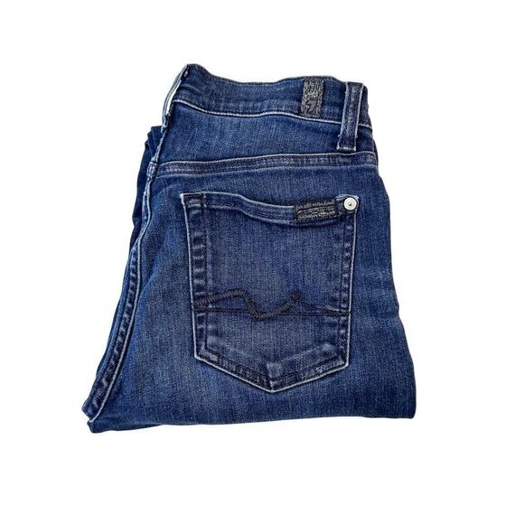 7 For All Mankind High Waist Ankle Gwenevere Dk Wash Denim Jeans SZ26 - Picture 1 of 6